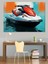 Kırmızı Jet Ski Aksiyonu Dekoratif Kanvas - Mdf Ahşap Tablo 1