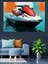 Kırmızı Jet Ski Aksiyonu Dekoratif Kanvas - Mdf Ahşap Tablo 4