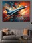 Hızlı Jet Uçağı Manevrası Dekoratif Kanvas - Mdf Ahşap Tablo 1
