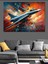 Hızlı Jet Uçağı Manevrası Dekoratif Kanvas - Mdf Ahşap Tablo 3