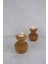 2 Li Büyük Nar Model Tealight Ahşap Şamdan Seti Dekoratif Şamdan 3