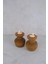 2 Li Büyük Nar Model Tealight Ahşap Şamdan Seti Dekoratif Şamdan 4
