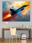 Mavi Jet Uçağı Dekoratif Kanvas - Mdf Ahşap Tablo 1