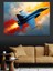 Mavi Jet Uçağı Dekoratif Kanvas - Mdf Ahşap Tablo 3