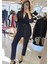 Siyah Renk Double Krep Kumaş Kumaş Pantalon Ceket Takım 1