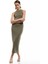Skinny Fit Bisiklet Yaka Parıltılı Kolsuz Uzun Kalem Bodycon Elbise 2