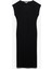 Bürümcük Kumaş Slim Fit Kolsuz Midi Boy V Yaka Bodycon Elbise 1