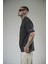 Önü Logolu Nakış Detaylı Reglan Kol Unisex Oversize Kalıp Tişört 3