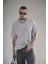 Önü Logolu Nakış Detaylı Reglan Kol Unisex Oversize Kalıp Tişört 3