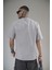 Önü Logolu Nakış Detaylı Reglan Kol Unisex Oversize Kalıp Tişört 5