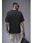 Kabartma Baskılı Garni Detaylı Reglan Kol Oversize Kalıp Unisex Tişört 5
