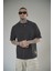 Kabartma Baskılı Reglan Kol Unisex Oversize Kalıp Tişört 4