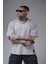 Kabartma Baskılı Garni Detaylı Reglan Kol Oversize Kalıp Unisex Tişört 1