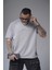 Kabartma Baskılı Garni Detaylı Reglan Kol Oversize Kalıp Unisex Tişört 2