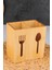 2 Bölmeli Bambu Kaşıklık, Kaşık Çatal Düzenleyici, (16,5X15,5X10,5 Cm) 2