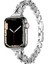 Madam Serisi 42 mm Gümüş Taşlı Kalp Figürlü Metal Apple Watch Kordon 1