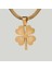 Çelik Kadın Kolye, Yonca Detaylı Zincir Model, Gold Renk, NO:175 3