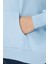 Kadın Bebe Mavisi Kanguru Cep Şardonlu Kapüşonlu Regular Fit Sweatshirt 6