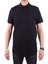 DMG23-231319 Siyah Günlük Yarım Patlı Pike Polo Yaka Erkek Tişört 2