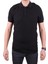 DMG23-511231 Siyah Günlük Polo Yaka Erkek Tişört 2