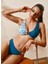 Mavi Asimetrik Leopar Desenli Bikini Seti 1