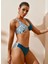 Mavi Asimetrik Leopar Desenli Bikini Seti 2