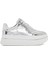 Kadın Gümüş Bağcıklı Kalın Tabanlı Metalik Sneaker 25SFD431032 1
