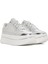 Kadın Gümüş Bağcıklı Kalın Tabanlı Metalik Sneaker 25SFD431032 3