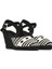 Kastamonu Taş Baskı Kadın Siyah Desenli Dolgu Topuklu Espadril Sandalet 25SFD20846F 3