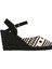 Kastamonu Taş Baskı Kadın Siyah Desenli Dolgu Topuklu Espadril Sandalet 25SFD20846F 4