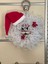 Yılbaşı Kapı Süsü-Çelengi Beyaz Tüllü Noel Baba Figürlü 45 cm 2
