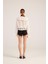 Fırfırlı Güllü Choker Aksesuarlı Şifon Sassy Gömlek Beyaz 5