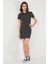 Çizgili Slim Fit Mini Boy Düğmeli Polo Yaka Kısa Kollu Elbise Bayan Elbise 5866151 3