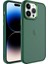 Apple iPhone 14 Pro Max Kılıf Buzlu Sert Pc May Kapak-Koyu Yeşil 1