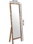 Doğal Ahşap Ayaklı Dikdörtgen Boy Aynası 145x40 cm, sıcak kahverengi tonuyla şıklık sağlar. 3