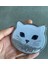 Simli Sulu Kedi Temalı El Makyaj Aynası, Kapaklı, Taşıması Kolay, Cam, Gümüş Renk 2