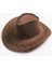Bağcıklı Yetişkin Boy Süet Kovboy Şapkası Koyu Kahve Renk 1