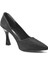 4.99-1 Platin & Siyah Simli Abiye Kadın Stiletto Ayakkabı 2