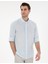 Erkek Açık Mavi Keten Görünümlü Slim Fit Uzun Kollu Gömlek 50302710-VR003 1
