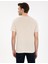Erkek Bej %100 Pamuk Slim Fit Bisiklet Yaka Basic Tişört 50306980-VR011 5