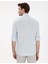 Erkek Açık Mavi Keten Görünümlü Slim Fit Uzun Kollu Gömlek 50302710-VR003 5