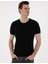 Erkek Siyah Slim Fit Bisiklet Yaka Triko Tişört 50307401-VR046 3