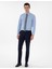 Erkek Mavi Slim Fit Uzun Kollu Klasik Basic Gömlek 50302991-VR036 4