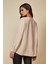 Bej Uzun Kollu Katmanlı Oversize Kadın Bluz 3