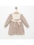 Vintage Elegance – Fiyonklu Kahve-Bej Elbise 1