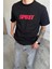 Siyah Spirit Baskılı Oversize T-Shirt 2