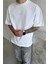 Beyaz Da Vinci Kabartma Baskılı Oversize T-Shirt 1