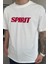 Beyaz Spirit Baskılı Oversize T-Shirt 2