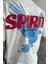 Beyaz Spirit Baskılı Oversize T-Shirt 4