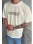 Krem Spirit Baskılı Oversize T-Shirt 2